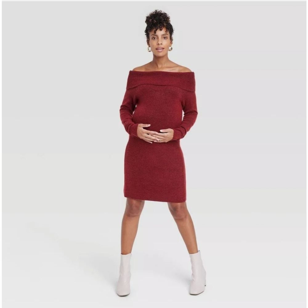 Ingrid & Isabel Off-Shoulder Red Dress